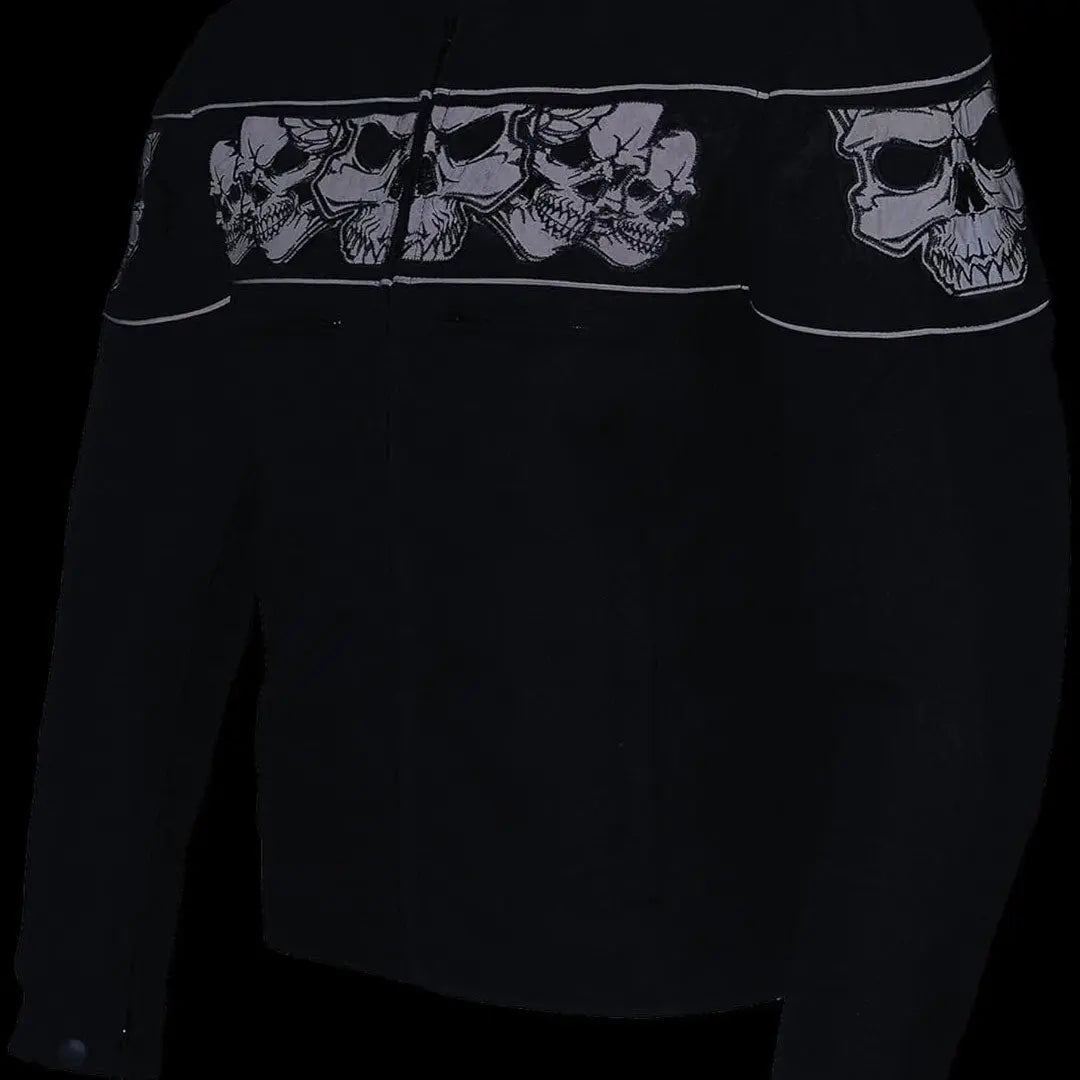 Open Road Men's Reflective Skull Cordura Motorcycle Jacket - Velora Luxury Fashion