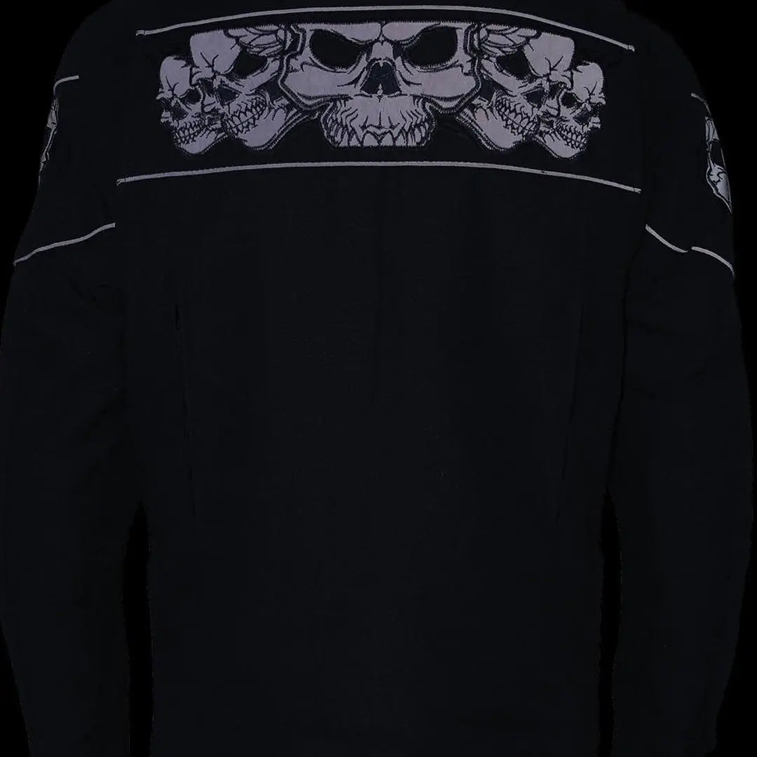 Open Road Men's Reflective Skull Cordura Motorcycle Jacket - Velora Luxury Fashion