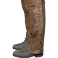 Open Road Men's Vintage Brown 4 Pocket Premium Leather Chaps - Velora Luxury Fashion