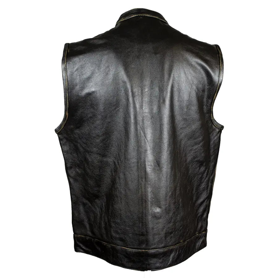 Open Road Men's Distressed Leather Club Vest Boutique of Leathers/Open Road