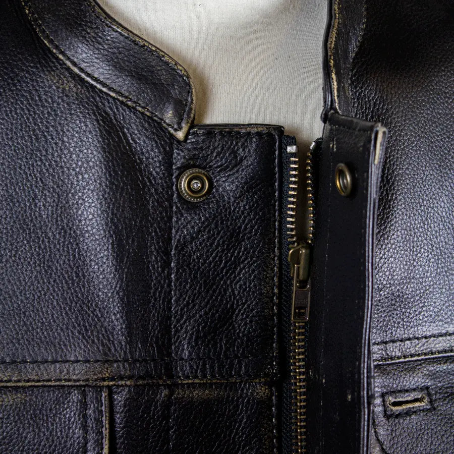 Open Road Men's Distressed Leather Club Vest Boutique of Leathers/Open Road
