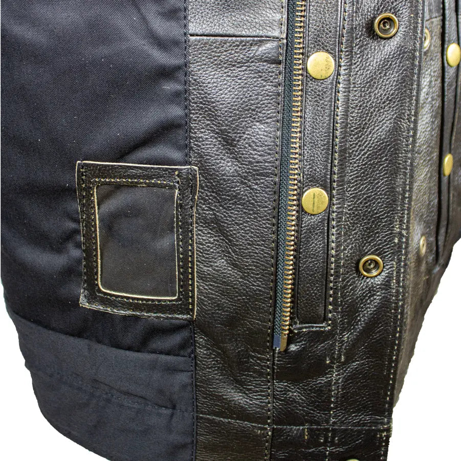 Open Road Men's Distressed Leather Club Vest Boutique of Leathers/Open Road