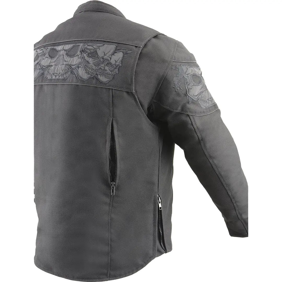 Open Road Men's Reflective Skull Cordura Motorcycle Jacket Boutique of Leathers/Open Road