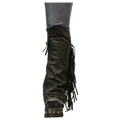 Open Road Women's Side Fringe Leather Half Chaps - Velora Luxury Fashion