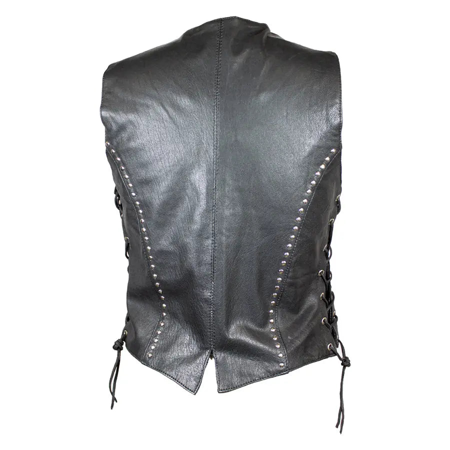 Open Road Women's Stud Accent Leather Vest - Velora Luxury Fashion