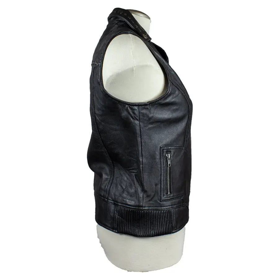 Open Road Women's Studded Leather Vest - Velora Luxury Fashion