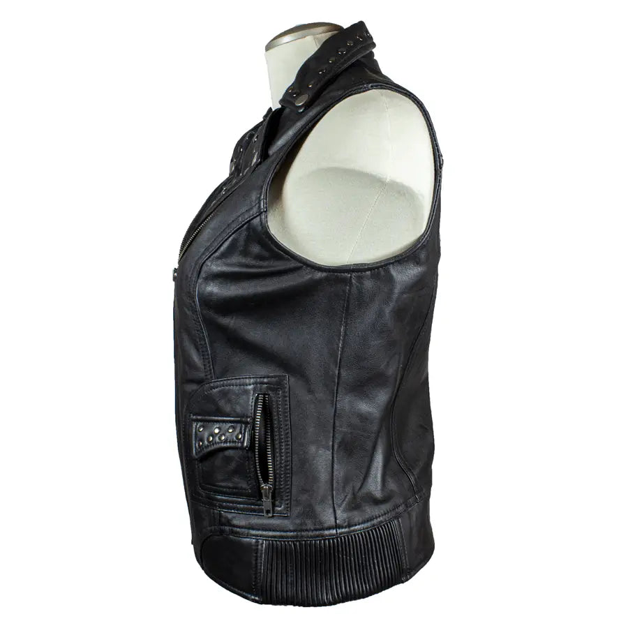 Open Road Women's Studded Leather Vest - Velora Luxury Fashion