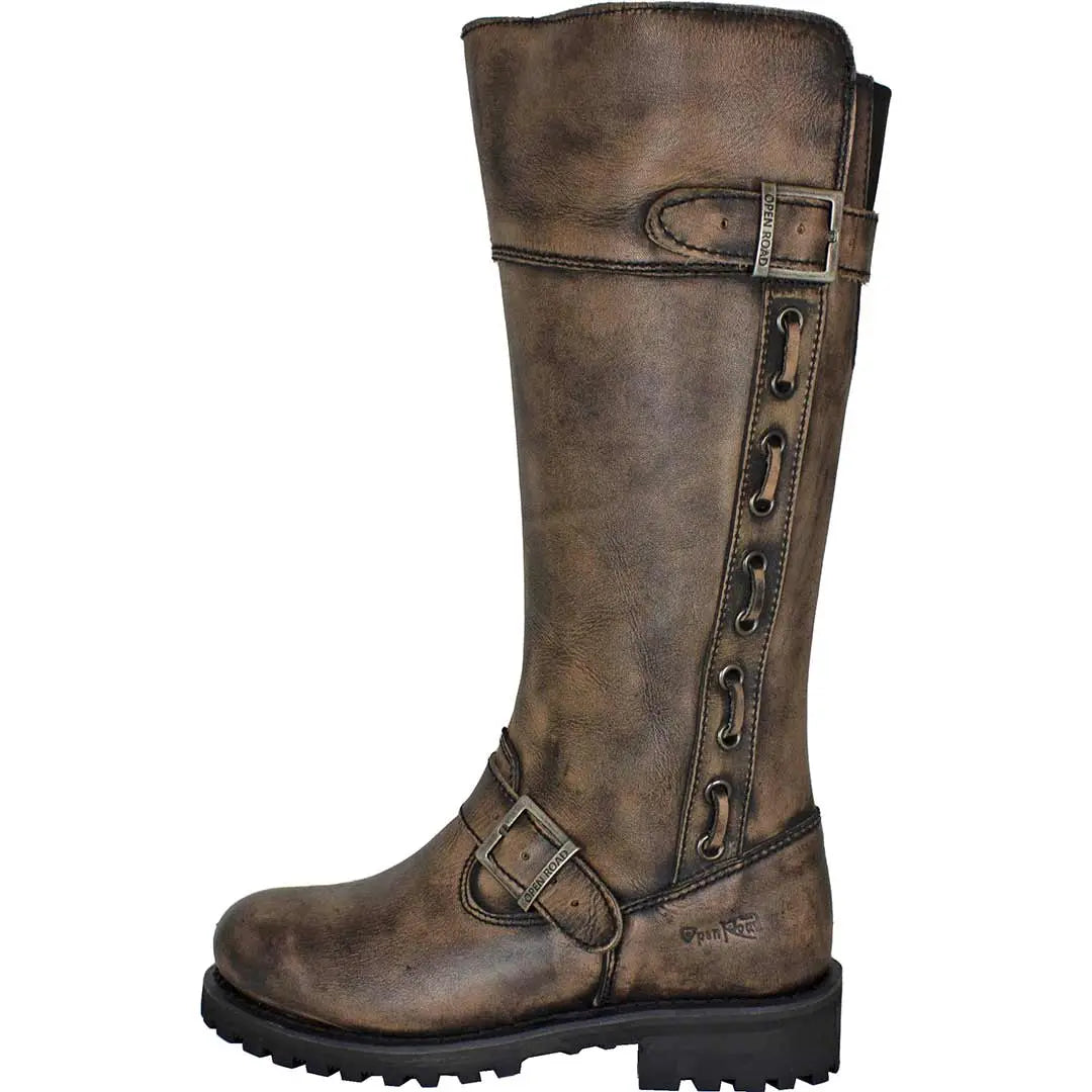 Open Road Women's Tall Motorcycle Boots - Velora Luxury Fashion