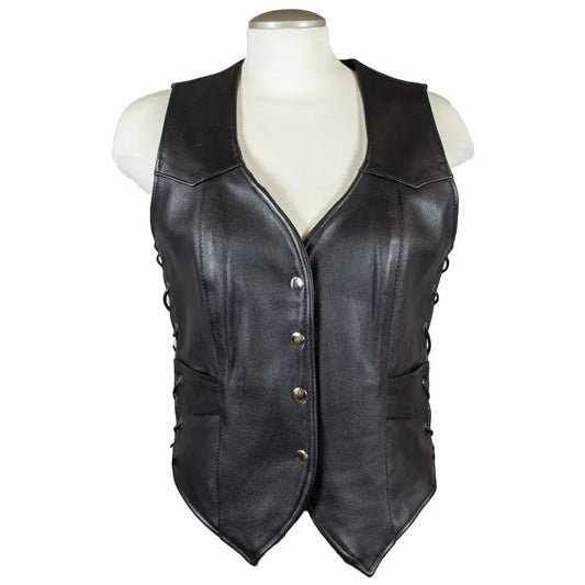 Open Road Women's Western Style Leather Vest - Velora Luxury Fashion