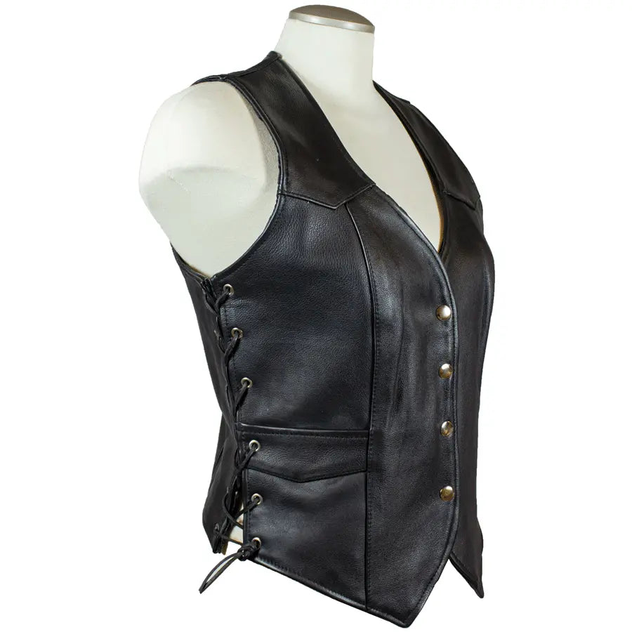 Open Road Women's Western Style Leather Vest - Velora Luxury Fashion