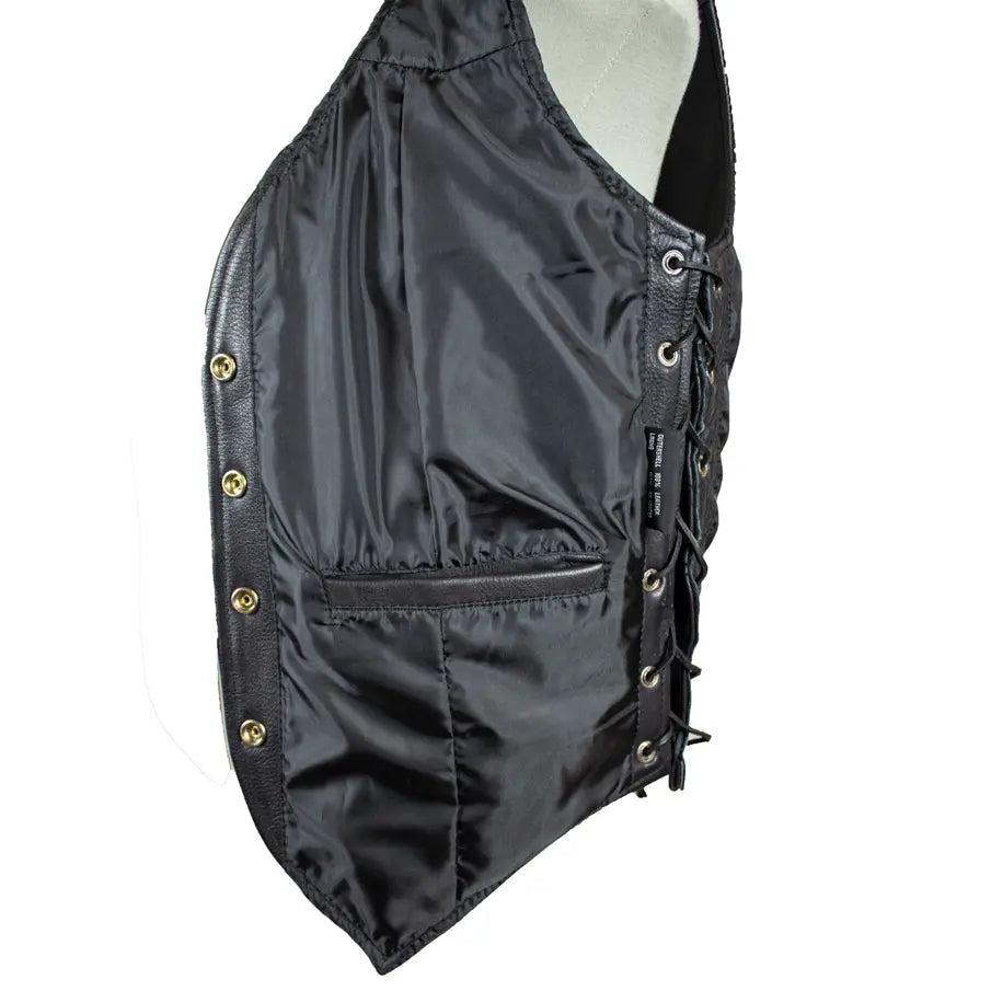 Open Road Women's Western Style Leather Vest - Velora Luxury Fashion