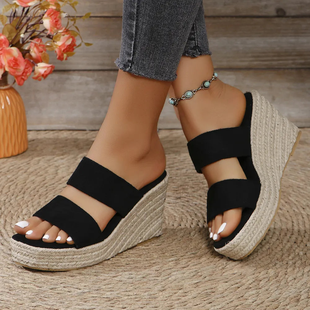 Open Toe Platform Wedge Sandals - Velora Luxury Fashion