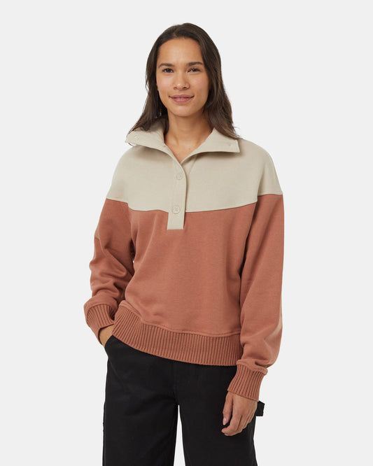 TreeFleece 1/4 Button Mock Neck