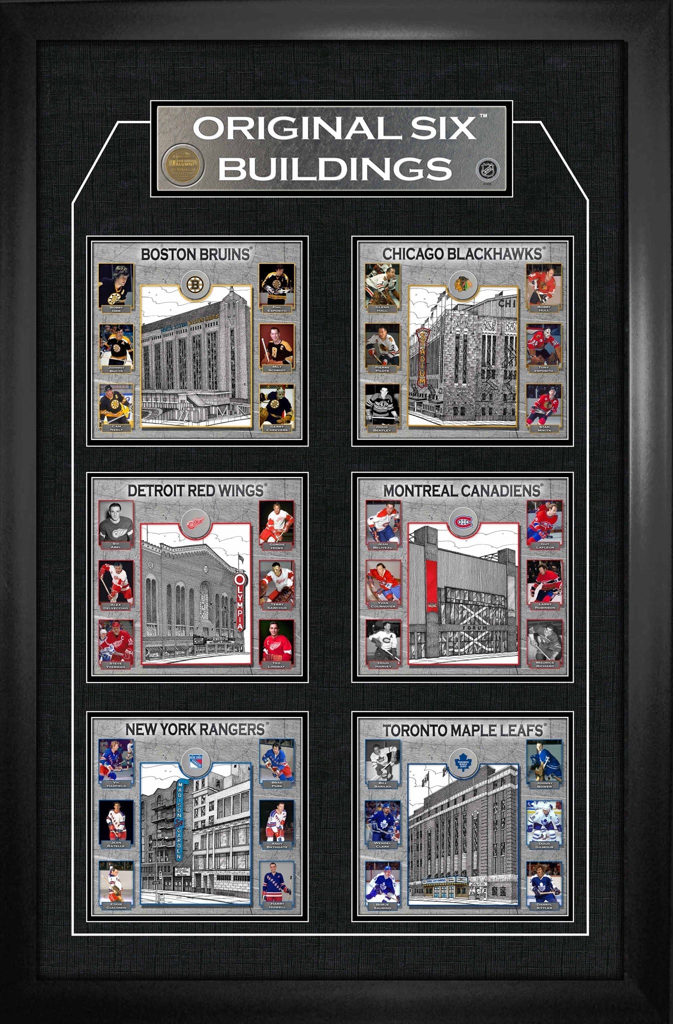 Original Six Framed Player Collage Vertical - Velora Luxury Fashion