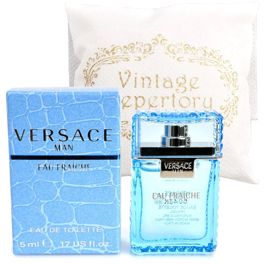 Original Versace Man Eau Fraiche Eau De Toiltte EDT 5ml 0.17oz Cologne for Men Homme Perfume Miniature Mini Parfum Collectible Bottle New In Box - Velora Luxury Fashion