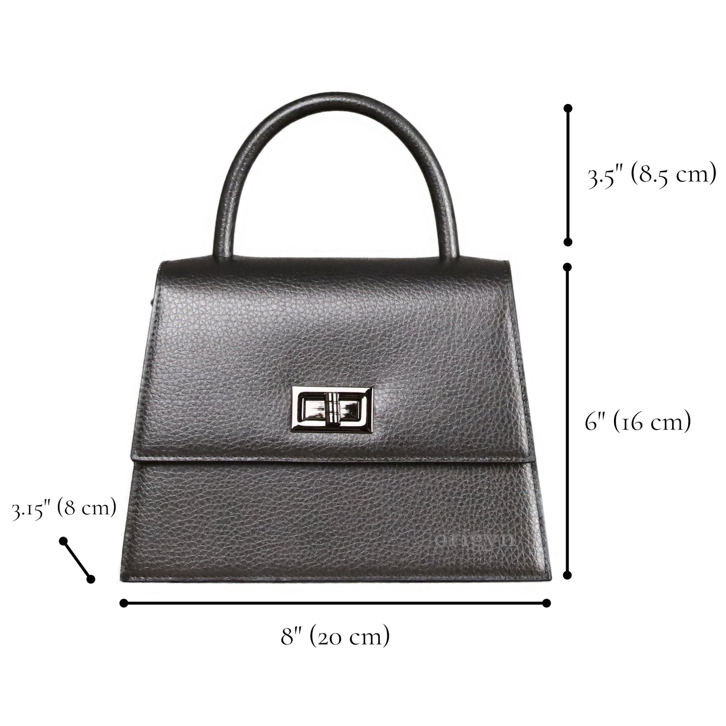 Origyn 03 - Plant-Based Vegan Leather Kelly Bag - Made with Plastic-Free MIRUM® - Velora Luxury Fashion