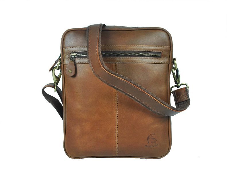 Ottawa Leather Crossbody Messenger Bag -  Brown - Velora Luxury Fashion