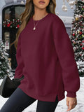 Oversized Long Sleeve Crewneck Sweatshirt - Velora Luxury Fashion