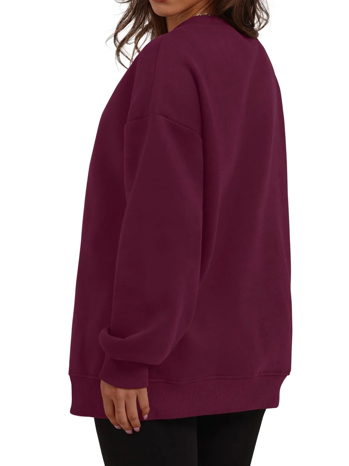 Oversized Long Sleeve Crewneck Sweatshirt - Velora Luxury Fashion