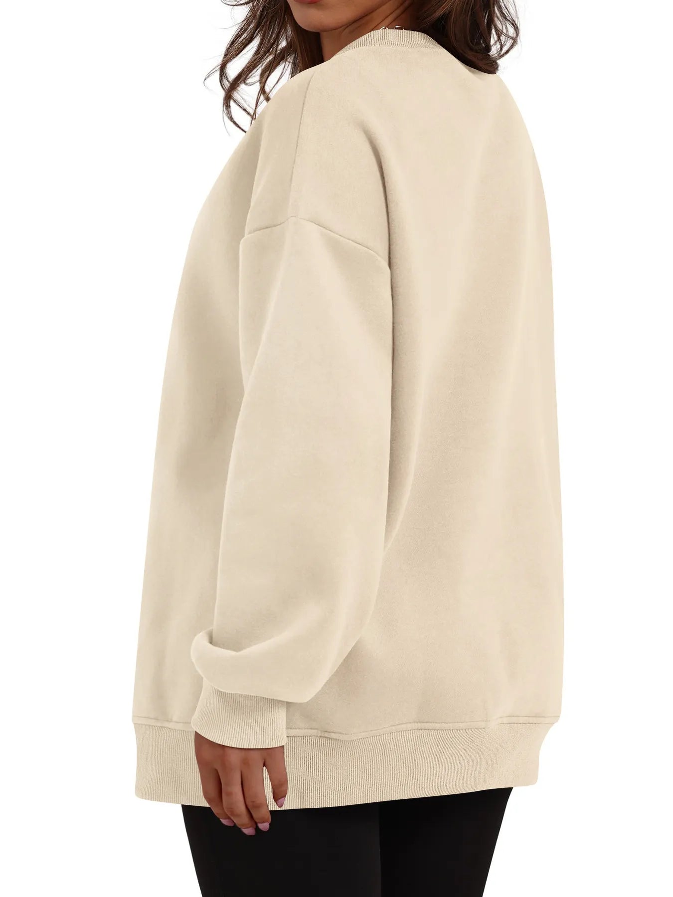 Oversized Long Sleeve Crewneck Sweatshirt - Velora Luxury Fashion