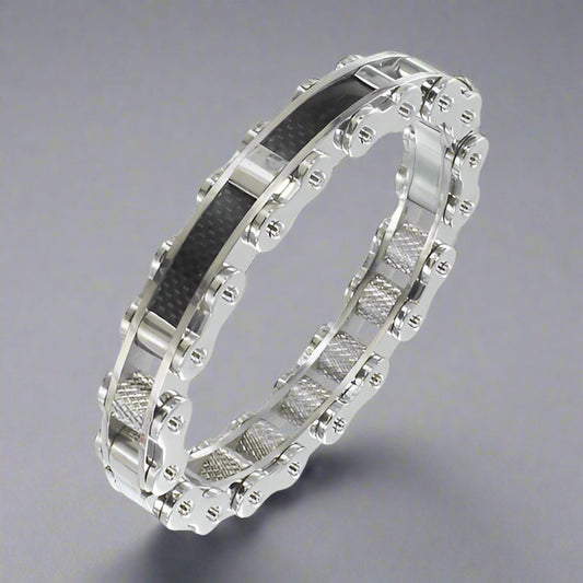 GoSteel Men's Stainless Steel Bike Link Bracelet Boutique of Leathers/Open Road