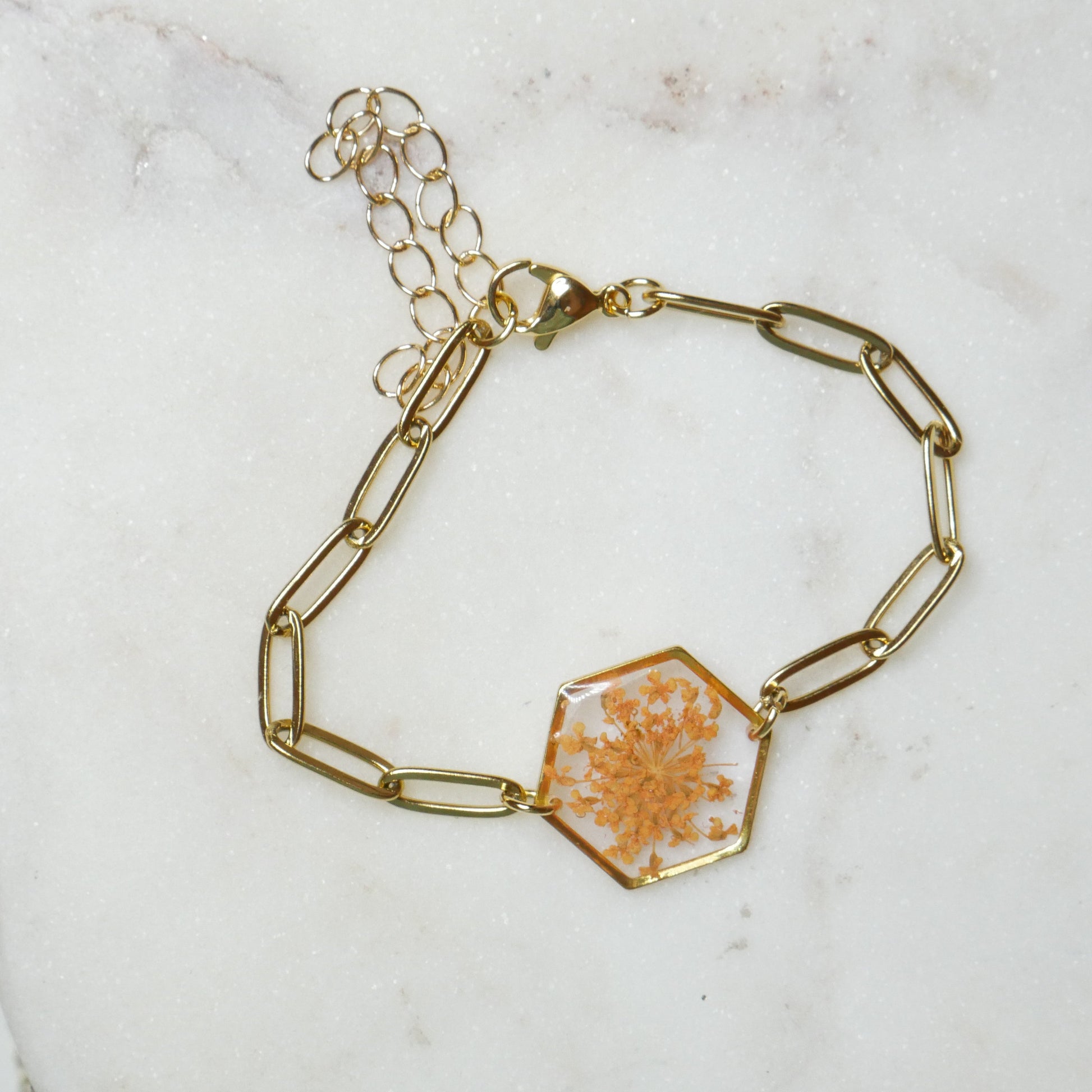 Bracelet Estelle orange - hexa moyen - Velora