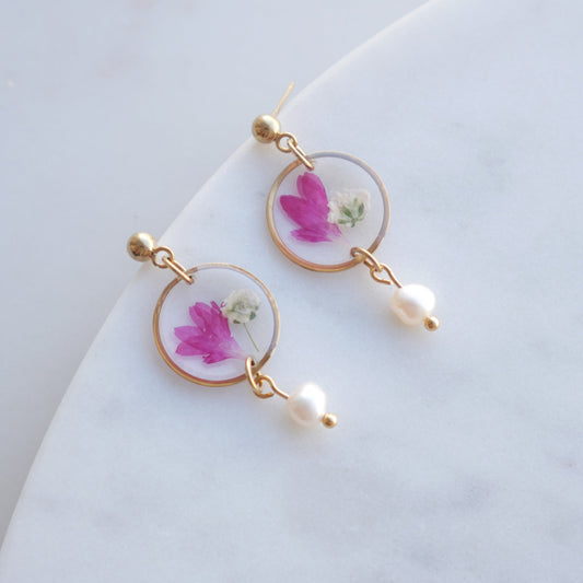 Boucles d'oreilles Lucy - Perla - rond (medium 16mm) - Velora