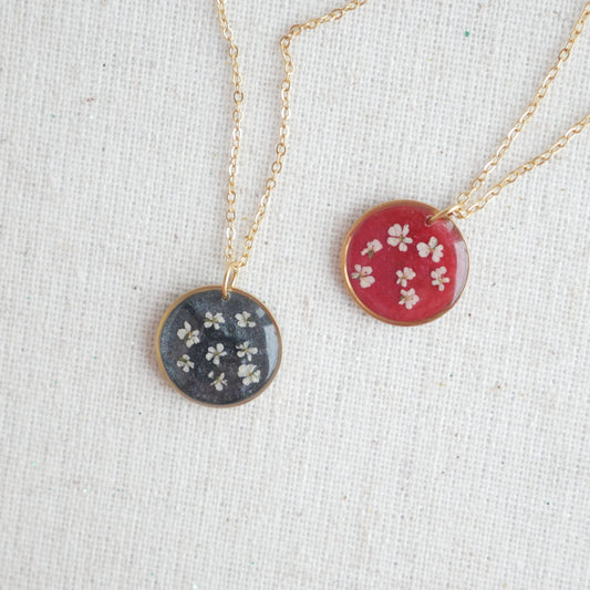 Collier céleste - fleurs de carottes - rond 16mm - Velora