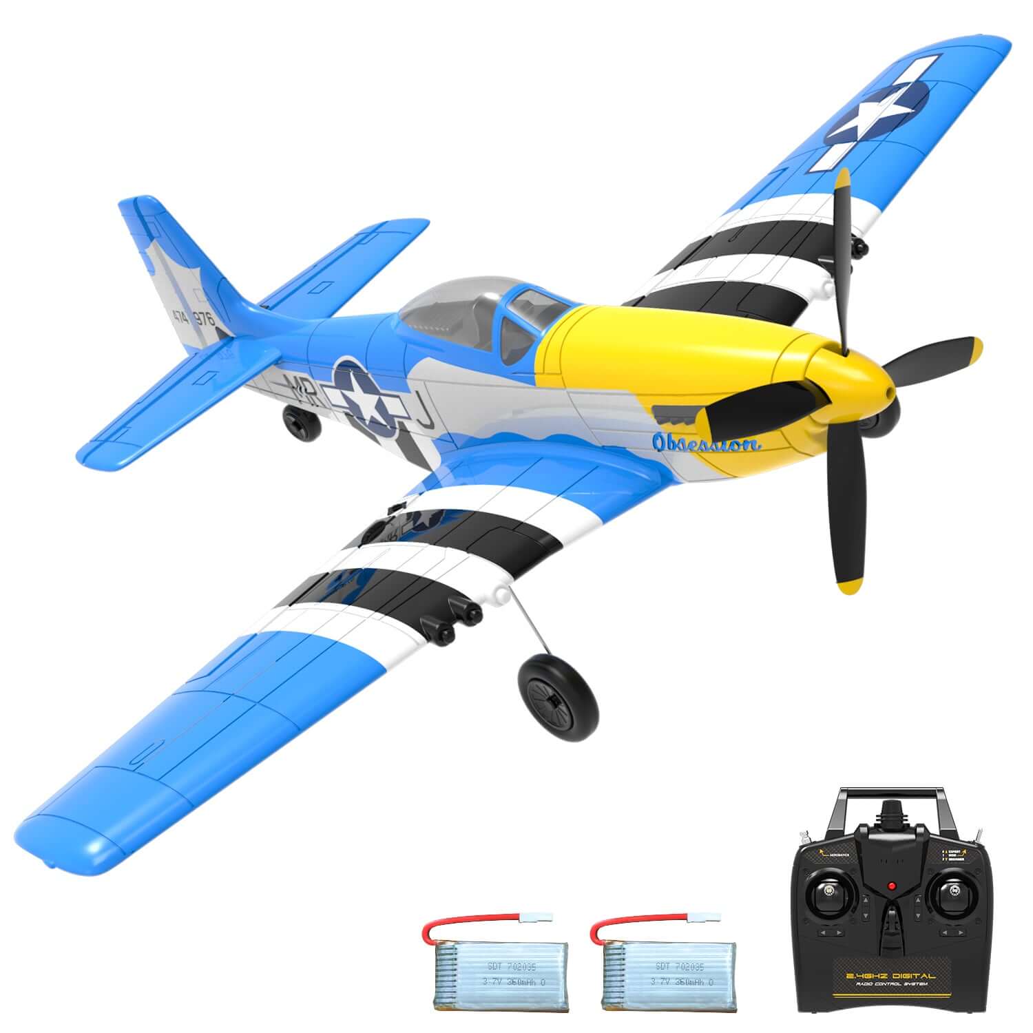 P51D Mustang EPP Warbird RC Glider - Durable, Beginner-Friendly - Velora Luxury Fashion