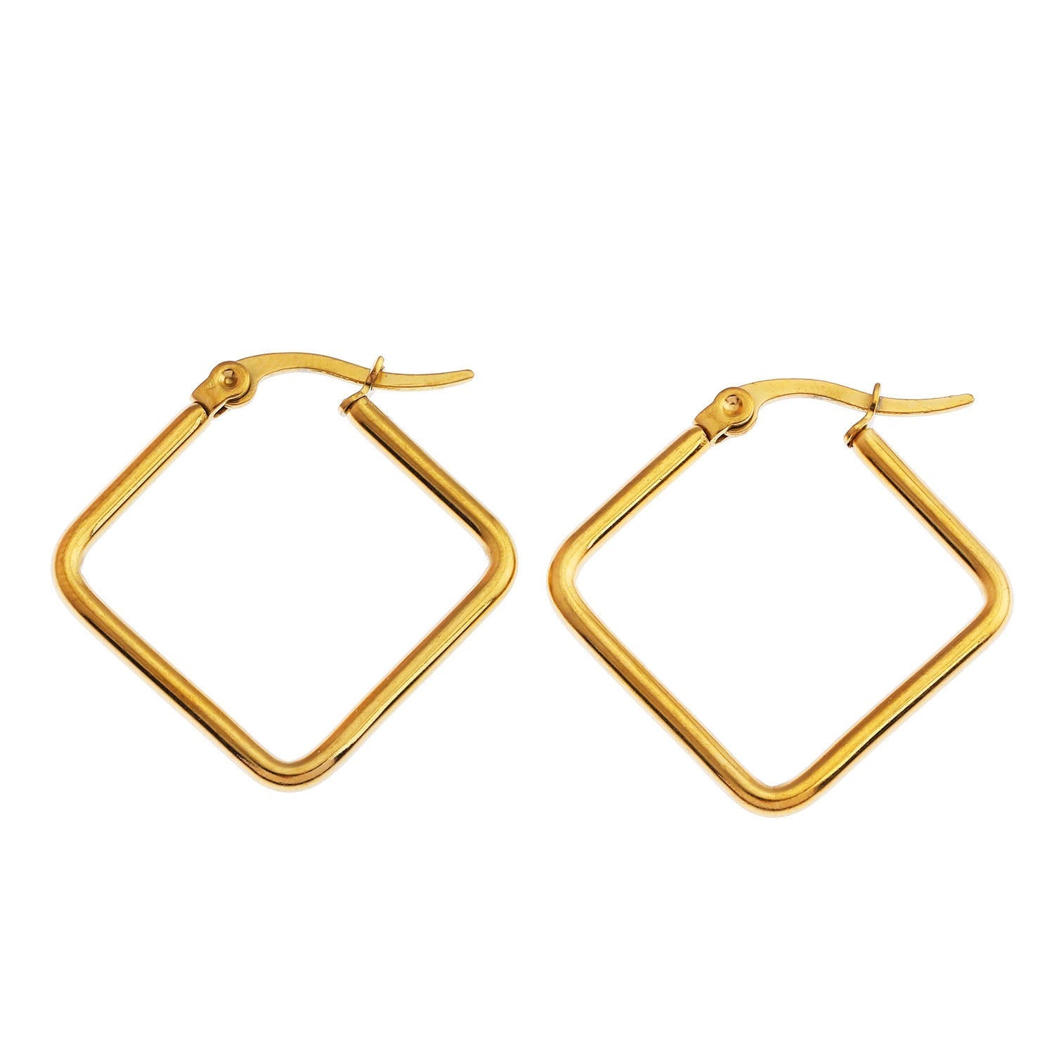 REILYNN Small Square Shaped Hoops. In Gold & Silver. - Velora