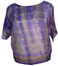PCH6406 Very Sheer Chiffon Avatar Pure Silk Boxy Top - Velora Luxury Fashion