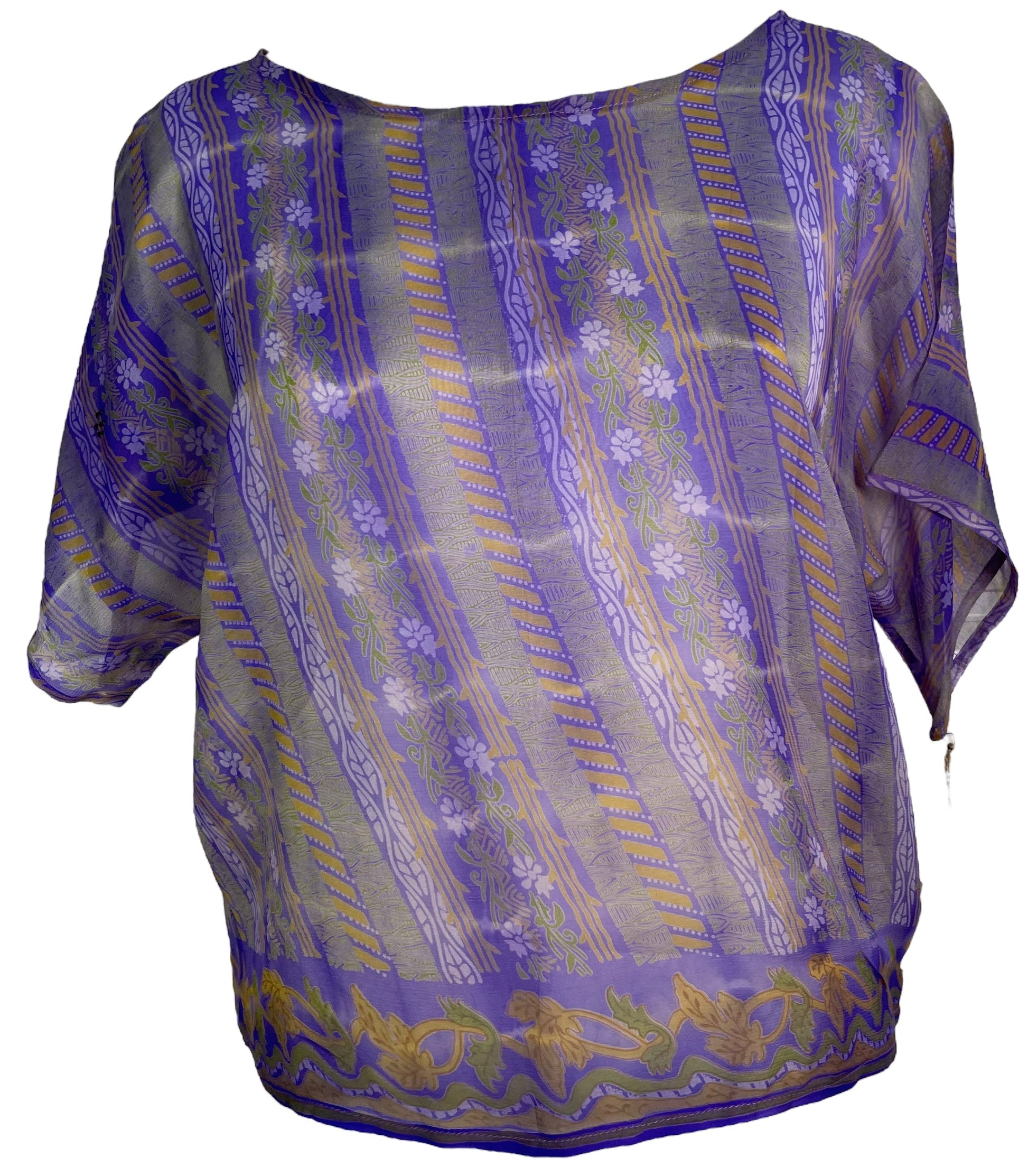 PCH6406 Very Sheer Chiffon Avatar Pure Silk Boxy Top - Velora Luxury Fashion