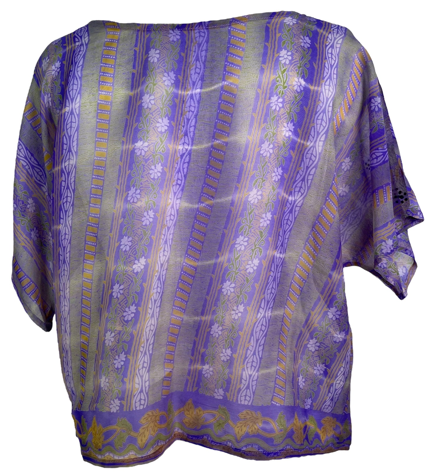 PCH6406 Very Sheer Chiffon Avatar Pure Silk Boxy Top - Velora Luxury Fashion