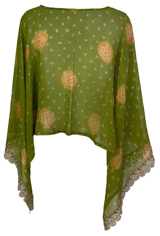 PCH7197A Very Sheer Avatar Pure Silk Capelet Poncho - Velora Luxury Fashion