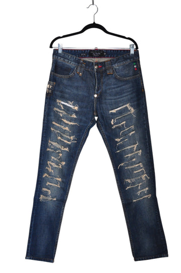 PHILIPP PLEIN Women Straight-Legged Jeans Regular fit in Blue - 32 - Velora Luxury Fashion