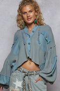 POL Contrast Cropped Jacket with Raw Edge Detail - Velora Luxury Fashion