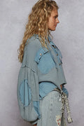 POL Contrast Cropped Jacket with Raw Edge Detail - Velora Luxury Fashion
