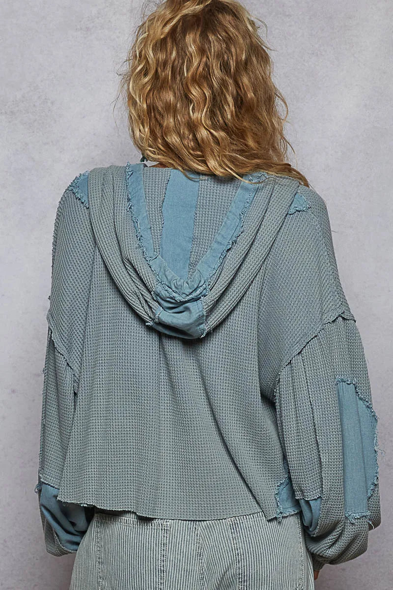 POL Contrast Cropped Jacket with Raw Edge Detail - Velora Luxury Fashion