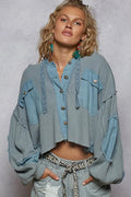 POL Contrast Cropped Jacket with Raw Edge Detail - Velora Luxury Fashion
