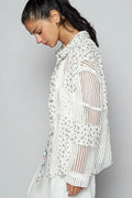 POL Floral Crochet Patchwork Long Sleeve Shirt - Velora Luxury Fashion