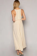 POL Frill Slit Square Neck Cami Dress - Velora Luxury Fashion