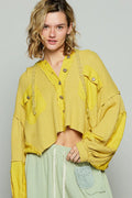 POL Raw Hem Cropped Hooded Jacket - Velora Luxury Fashion