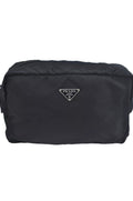 PRADA Nylon Leather Pouch Purse Black 3978K - Velora Luxury Fashion