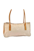 PRADA Nylon Tessuto Enamel Shoulder Hand Bag Purse Cream White 9257K - Velora Luxury Fashion