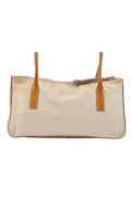 PRADA Nylon Tessuto Enamel Shoulder Hand Bag Purse Cream White 9257K - Velora Luxury Fashion
