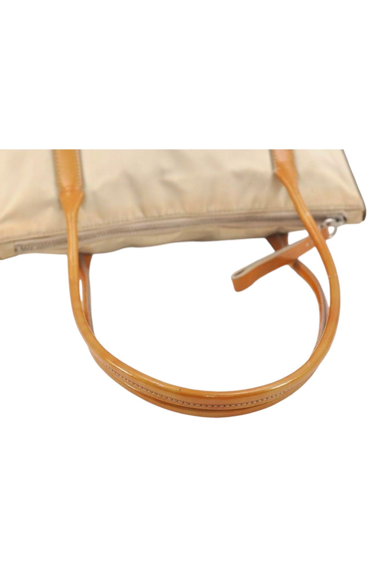 PRADA Nylon Tessuto Enamel Shoulder Hand Bag Purse Cream White 9257K - Velora Luxury Fashion