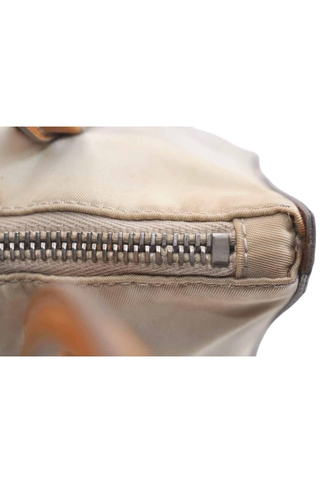 PRADA Nylon Tessuto Enamel Shoulder Hand Bag Purse Cream White 9257K - Velora Luxury Fashion