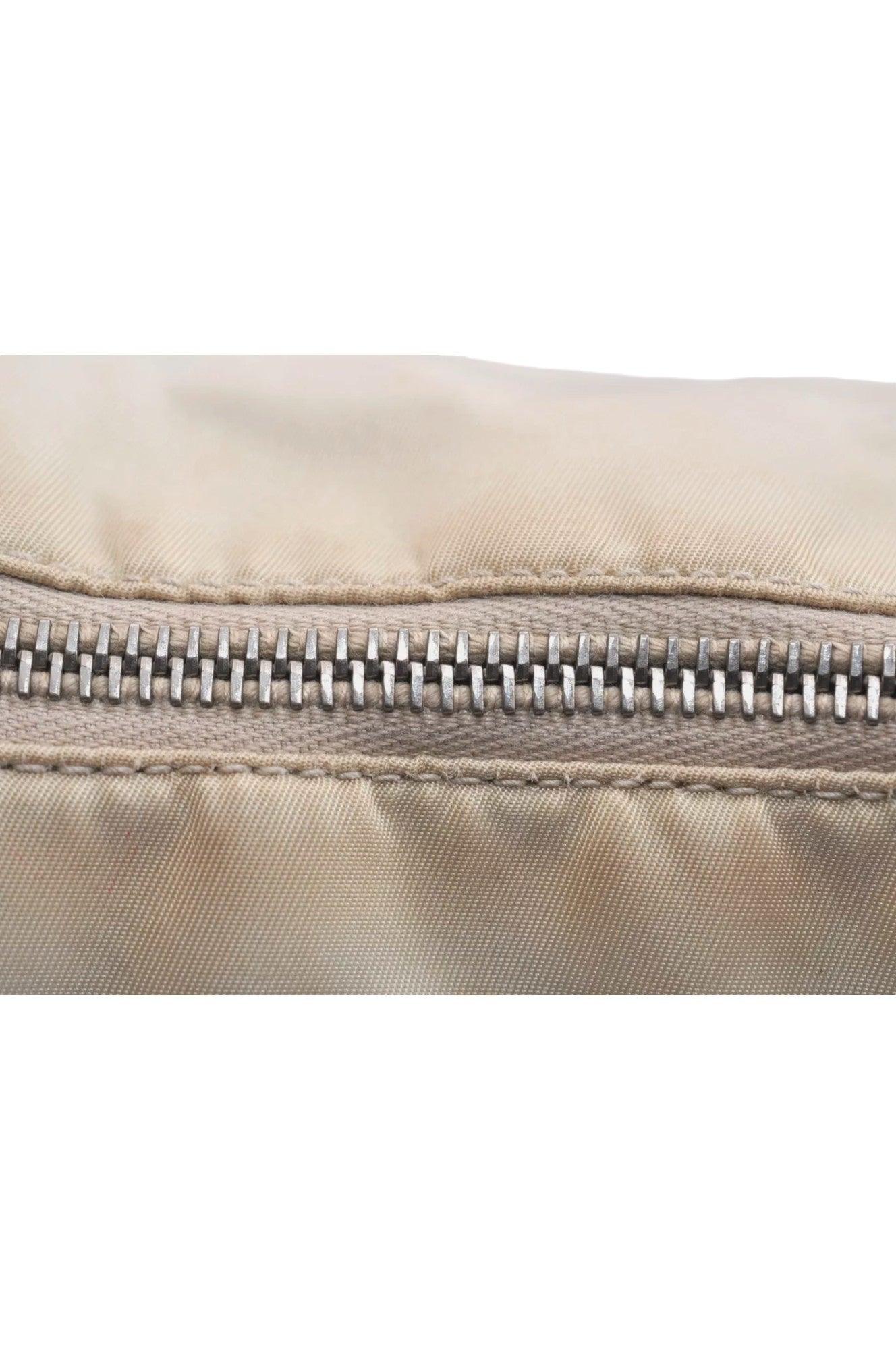 PRADA Nylon Tessuto Enamel Shoulder Hand Bag Purse Cream White 9257K - Velora Luxury Fashion
