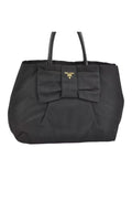 PRADA Tessuto Fiocco Ribbon Nylon Leather Hand Tote Bag Black 7620K - Velora Luxury Fashion