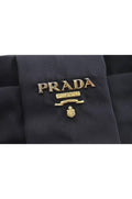 PRADA Tessuto Fiocco Ribbon Nylon Leather Hand Tote Bag Black 7620K - Velora Luxury Fashion